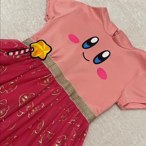 NWOT Nintendo “Kirby” Girls Hooded Cosplay Dress w/Metallic Foil Print (L) - Picture 7 of 10